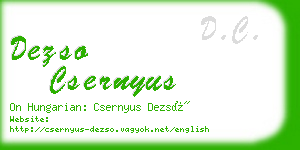 dezso csernyus business card